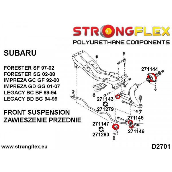 276035A: Front wishbone bush kit SPORT